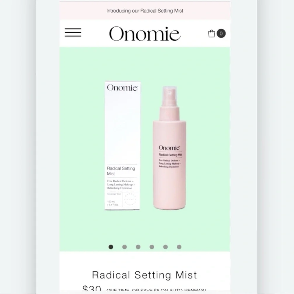 New In Box ONOMIE x Revolve Radical Makeup Setting Spray Long Lasting